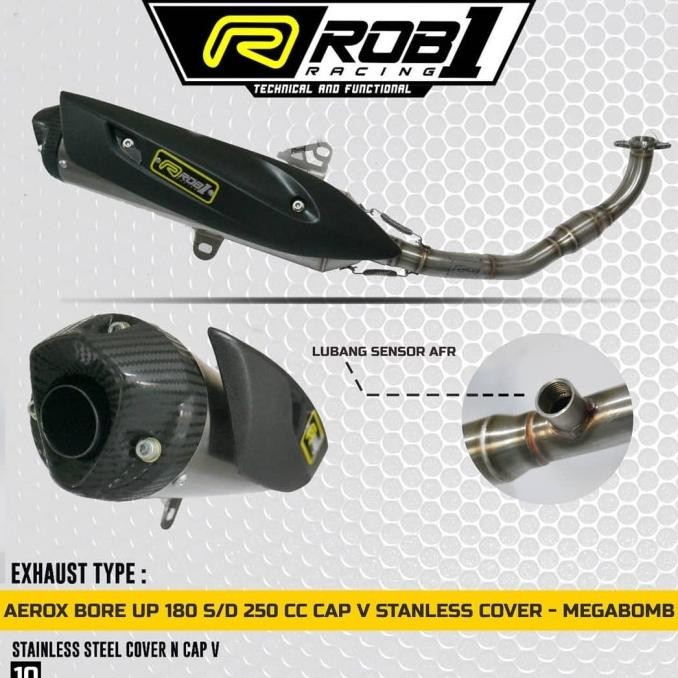 Nmax - Knalpot Rob1 Nmax Bore Up / Aerox Bore Up 180 - 200 Cc
