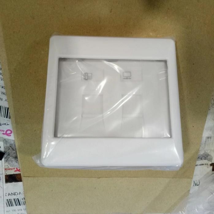 OUTLET DATA CAT6 RJ45 2GANG/OUTLET TELPON + RJ45CAT6 DATA OUTLET W