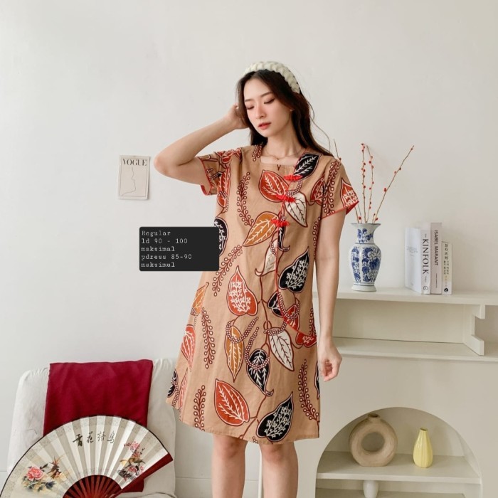 Meno - Dress Cheongsam Jumbo/Cheongsam Imlek/Dress Batik Jumbo/Imlek 23434