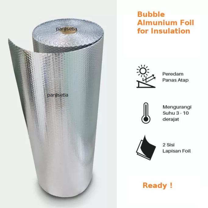 Alumunium bubble foil peredam panas Aluminium insulasi atap 1 Roll IQB