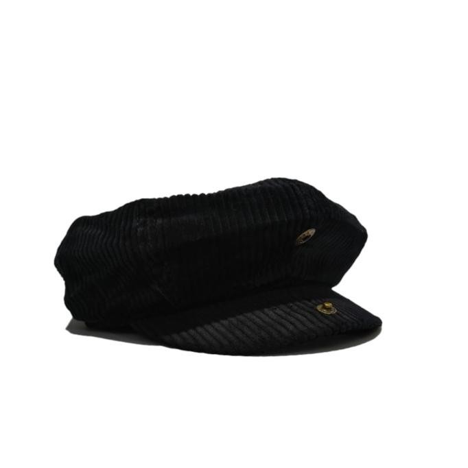 Topi anak pria dan wanita Newsboy cap kids corduroy hitam HARA