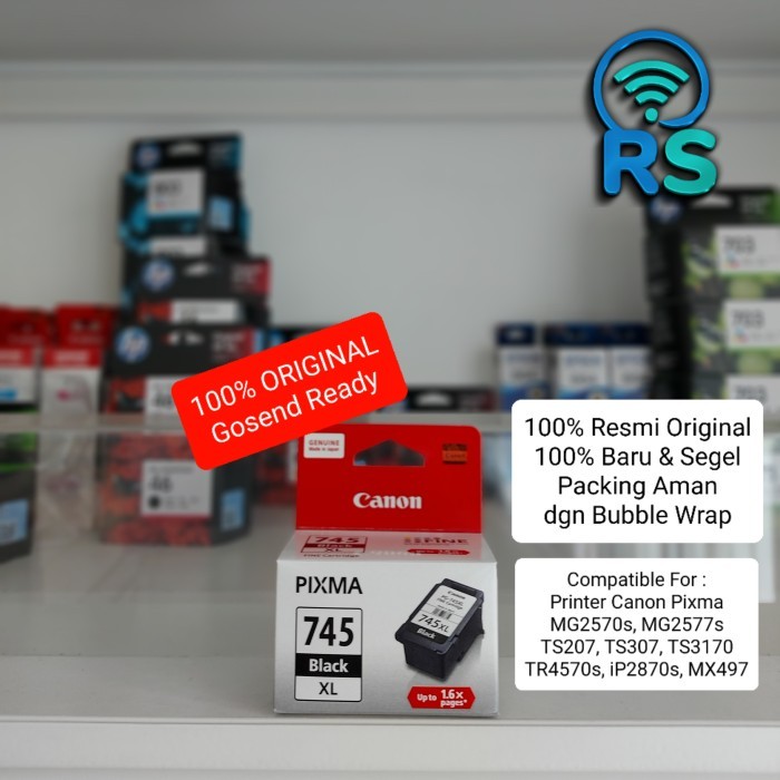 Canon 745 XL Black Ink Cartridge Tinta PG 745XL Hitam Extra Large