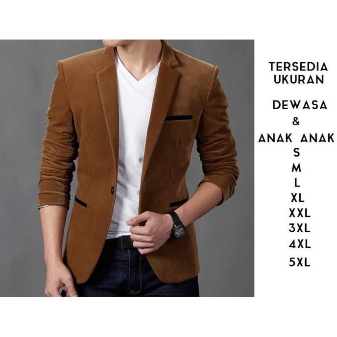 UKURAN LENGKAP Blazer jas pria coklat kerja kantor formal casual korea IRF