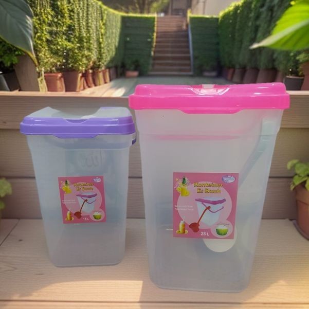 BERKUALITAS Toples Es Buah 25 Liter + Gayung Box Lovenia Wadah Box Plastik Besar