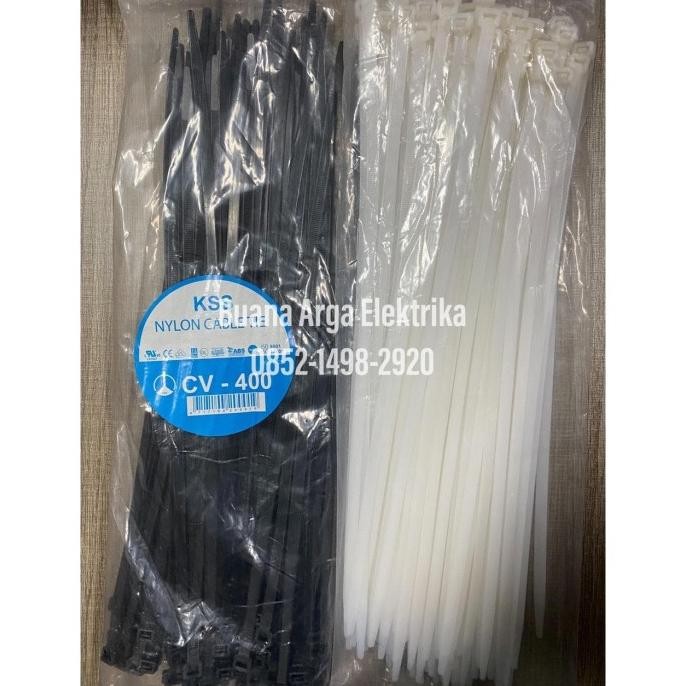 

Kabel Ties 400 x 7.6 Warna Putih/Hitam @100pcs