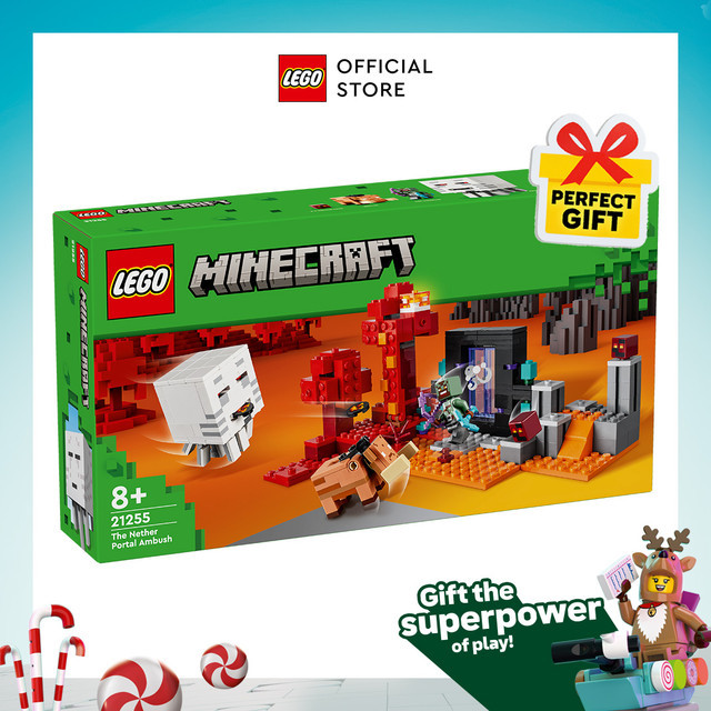 LEGO Minecraft 21255 The Nether Portal Ambush Building Set Toys (352 Pieces) Mainan Balok (8 Tahun+)