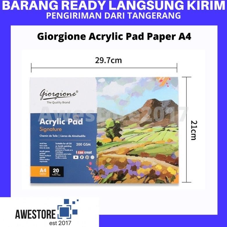 

VIRAL G-AC20 GIORGIONE ACRYLIC OIL PAINT BOOK CANVAS PAD CAT MINYAK AKRILIK NEW ARRIVAL