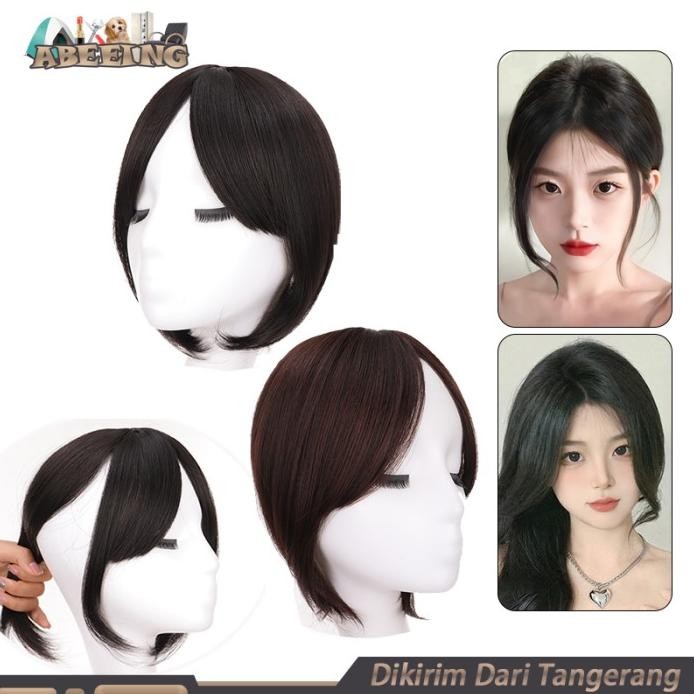 PONI PALSU BELAH TENGAH PENUTUP BOTAK WANITA HAIR CLIP RAMBUT PALSU