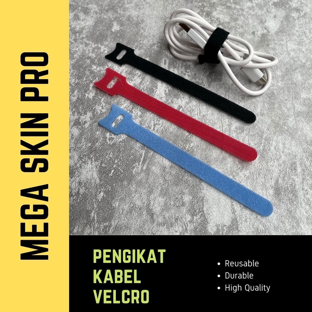 

BestSelling - Pengikat Kabel Ties Tie Velcro Organizer Perekat Penggulung Management Garskin Wrap Stiker Premium (FreeCustomOrder)