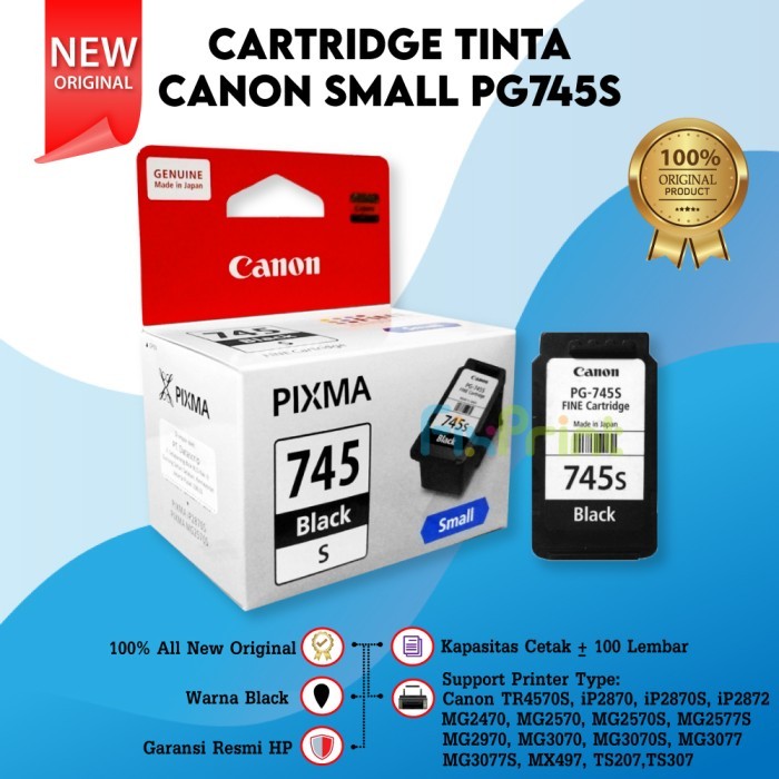 Kondrat - Cartridge Canon Pg745 Small 745S Tinta Printer Mg2470 Mg2570 Mg2570S