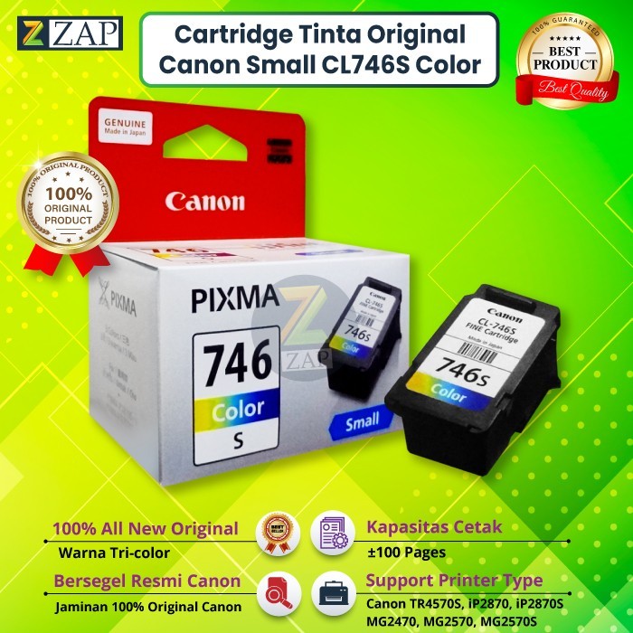 Kondrat - Tinta Catridge Canon Pixma 746S Color Original Printer Ip2870S Mg2570S