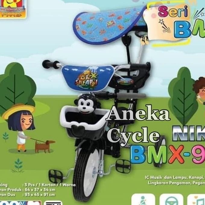 Sepeda Anak Roda Tiga Pmb Bmx922 Chrome Nikel.