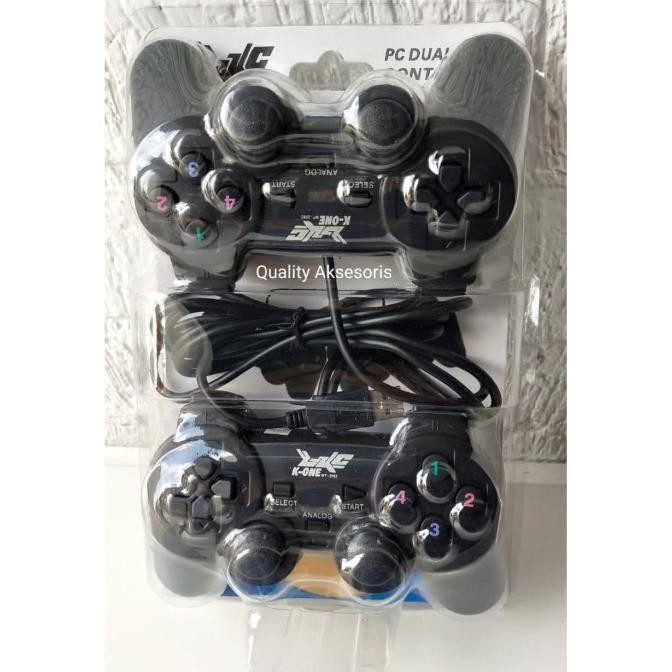 GAMEPAD DOUBLE HITAM | JOYSTICK USB PC K-ONE UNTUK KOMPUTER