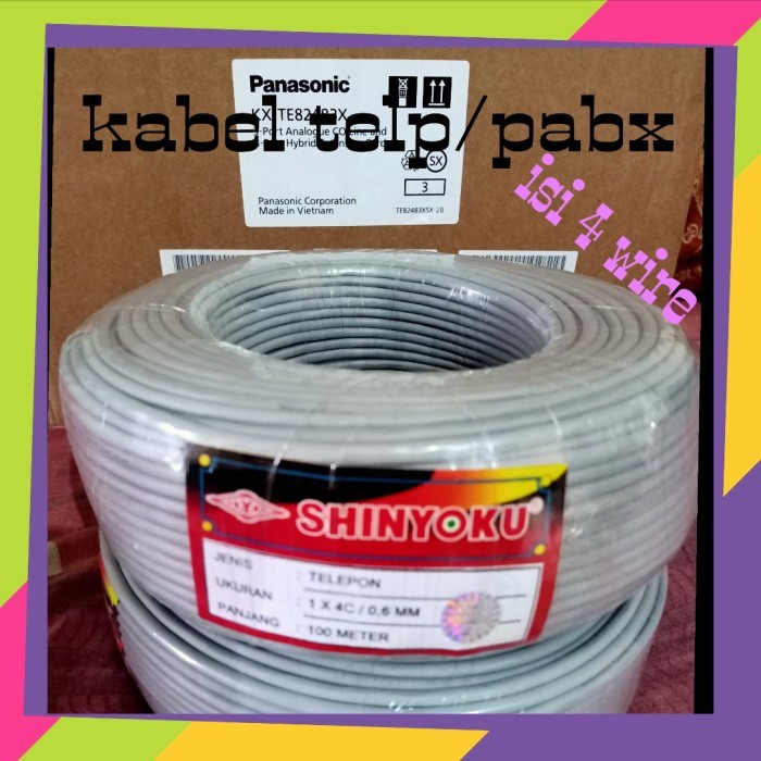 Kabel telepon isi 4C x 0,6mm kabel telepon isi 4 shinyoku 100m.