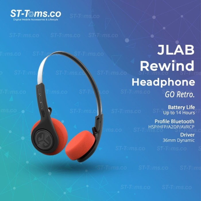 Jlab Rewind Wireless Retro Headphones Bluetooth 14 Hours Playtime