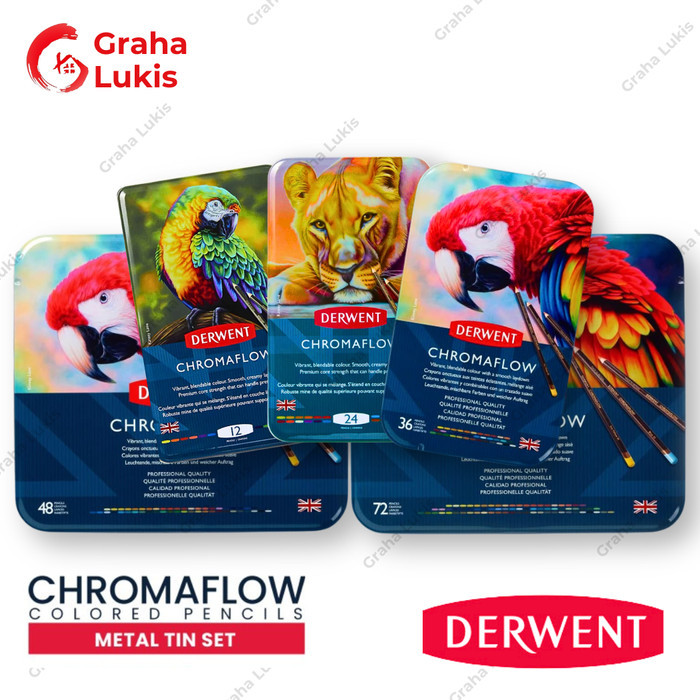 

DERWENT Chromaflow Color Pencil / Pensil Warna Set Metal Tin