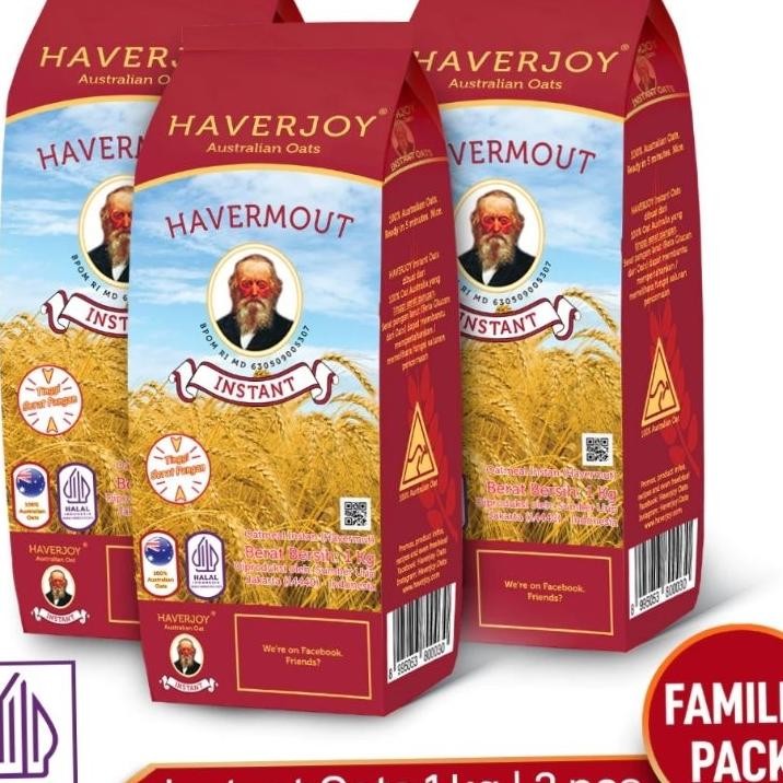 

Haverjoy Havermout Faly Pa Instan Oats 1Kg - 3 Pcs