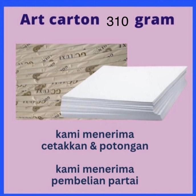 Terbaru Kertas Art Carton 310 gsm ukuran A4/ folio/ A3/ Df/ A3 +