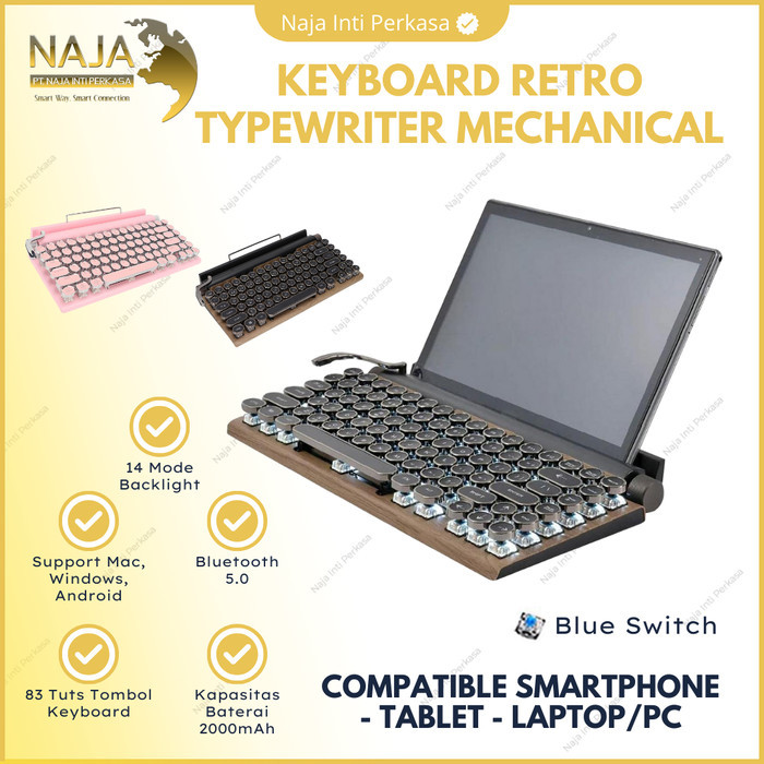 Retro Vintage Mechanical Keyboard Typewriter Ipad Laptop