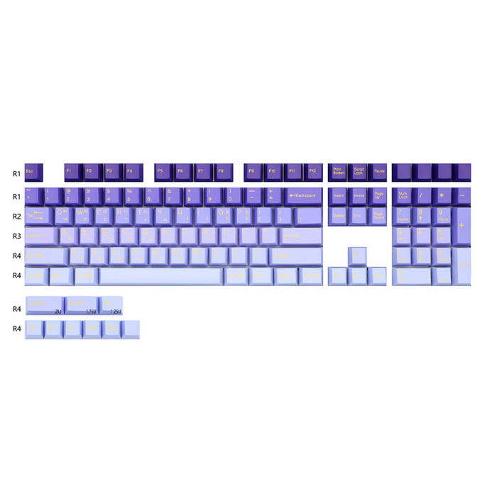 Taihao Gradient Blue Hangul Keycaps - Original TaiHao