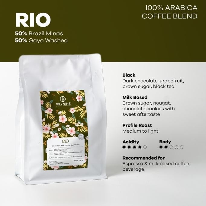 

Rio Espresso Blend 100% Biji Kopi Arabika Sky Nine 250Gr