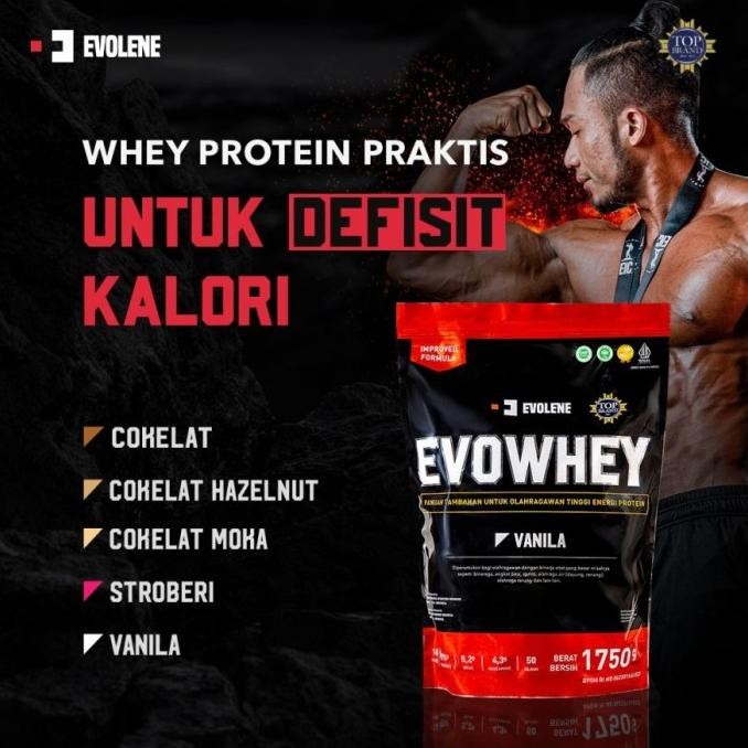 Evolene Whey Protein 50 Sachet Rasa Coklat Hazelnut evowhey