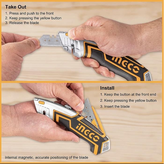 

Cutter Mini Serbaguna (5Mata) / Pemotong Kertas / Pisau Ingco Huk6118