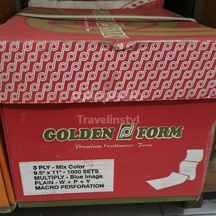 

kertas continuous form 3ply 9,5x11 paperline/sinar dunia warna