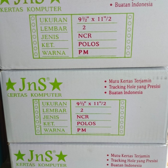 

kertas komputer/continous form 2 ply/9,5 x 11/2 #PRS-BAGI DUA PM