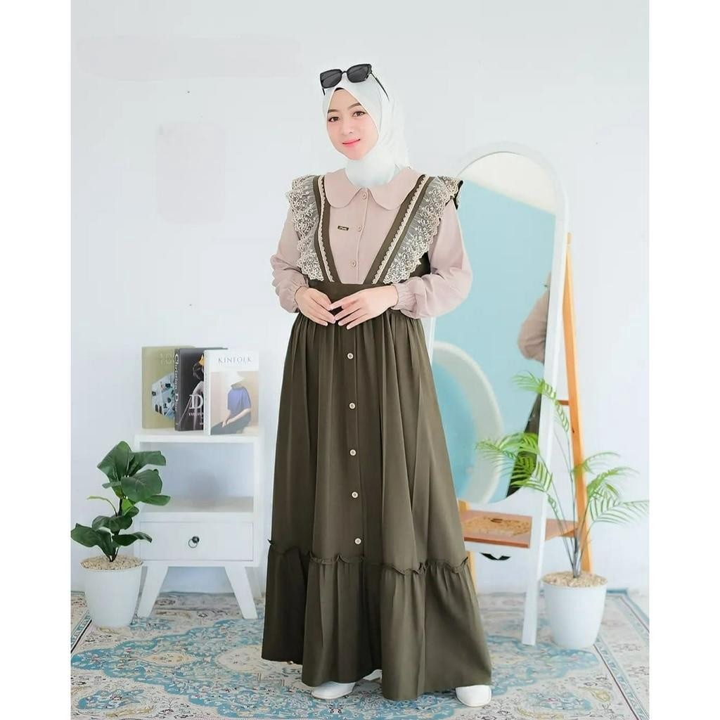Dres Muslimah Kekinian Ganis Cewek Cantik Gsmis Kondangan Pesta Games Remaja Syari Dress Syari Murah