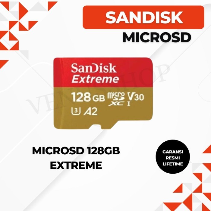 TERMURAH - SANDISK EXTREME MICROSD 128GB 190MB/S -MICROSD EXTREME 128 GB ORIGINAL