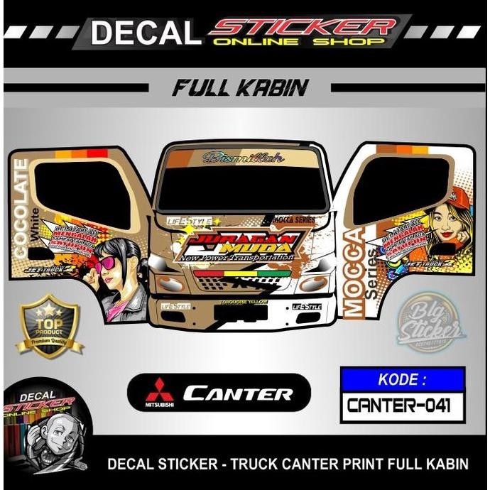 Terlaris Decal Truk Kabin Canter Full Print Laminasi ,