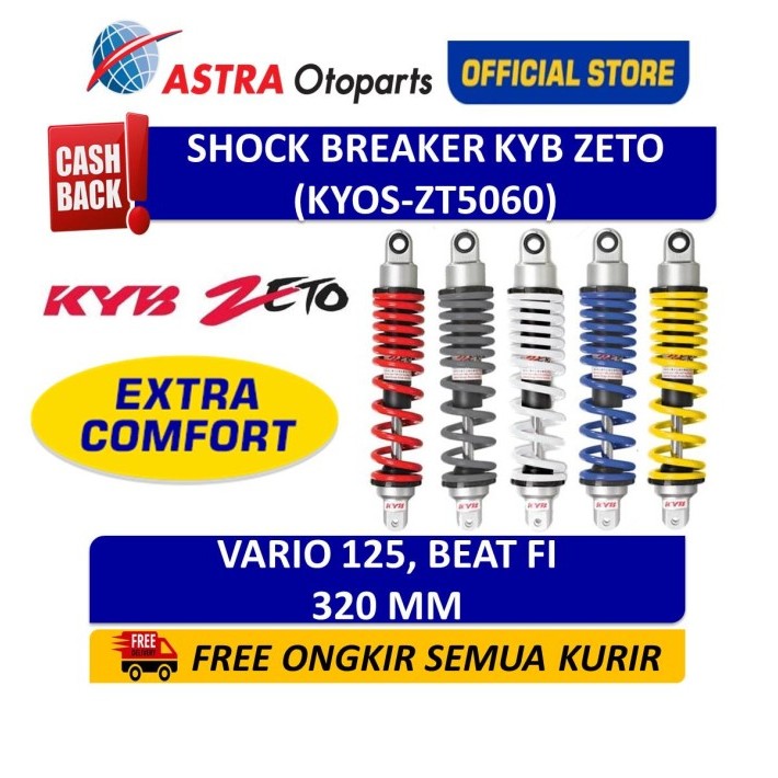 Shock Breaker Belakang KAYABA KYB ZETO Vario 125 dan Beat FI