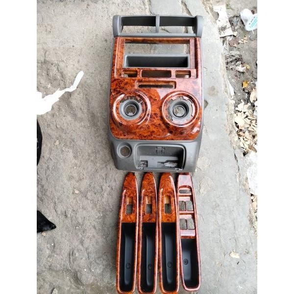 Cover Set Panel Wood Kayu Tape Dashboard Dan Power Window Toyota Avanza Lama Old 2008 - 2011 Origina