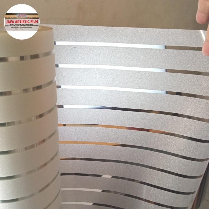Terlaris Stiker Kaca Motif Garis Garis/Sticker Sandblast Garis Garis