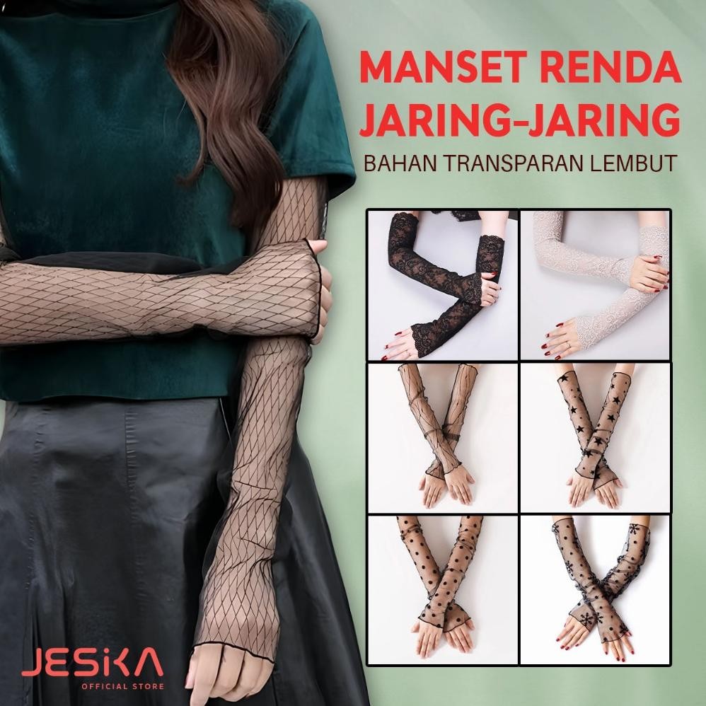 Manset tangan renda transparan long sleeve elastis lengan Panjang handsock sarung tangan brokat Wani