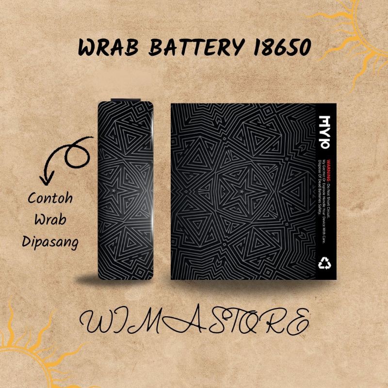 

*Fullbody* Stiker Wrap Baterai 18650 V2 Abstrak Untuk Melindungi Garskin Case/Stiker Premium Custom COD