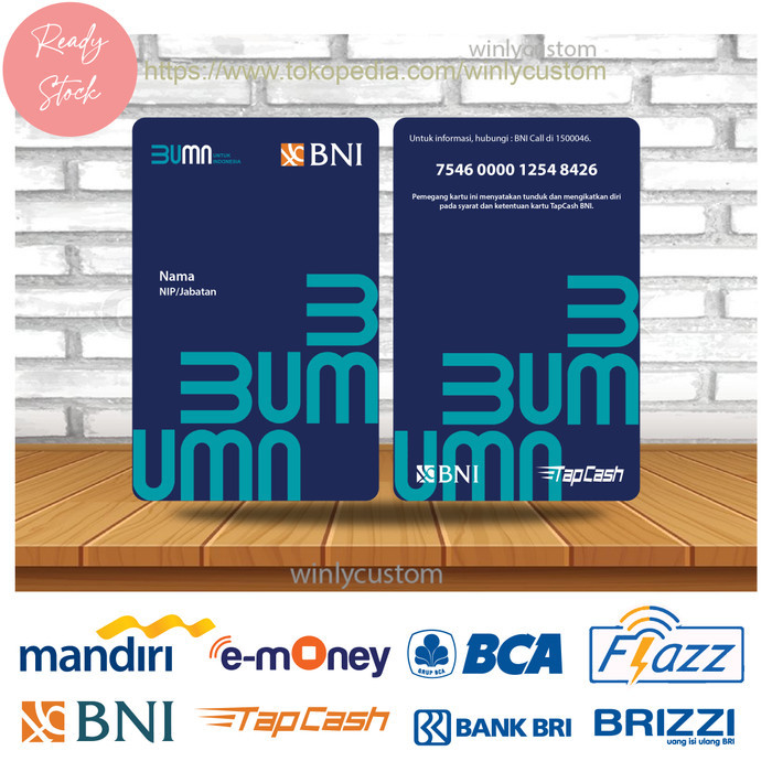 E-Money Emoney Etoll Id Card Bni Tapcash New Bumn Pegawai - 2 Sisi
