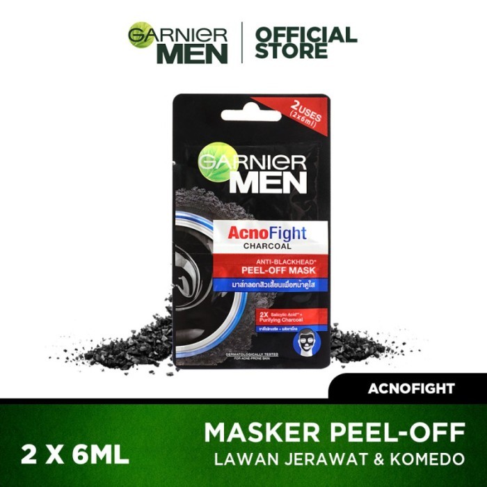 Promo - Masker Wajah Garnier Men Acno Fight Charcoal. Anti Blackhead - 1 Pcs Termurah