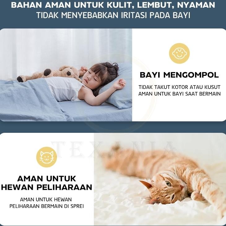 Texania Sprei Waterproof Sultan / Sprei Aesthetic / Sprei Anti Air Anti Ompol Anti Bocor / Sprei Set