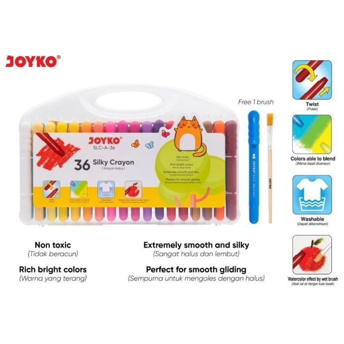 

Crayon Silky / Krayon Putar Halus 36 Warna - Joyko Slc-A-36 Murah