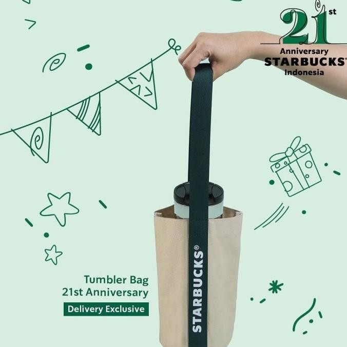 Starbucks Indonesia 21th Anniversary Tumbler Bearista Bear Tote Bag