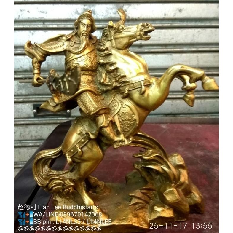 #####] kwankong guan yu cia lan cun ce naik kuda uk 8 " bahan logam tembaga