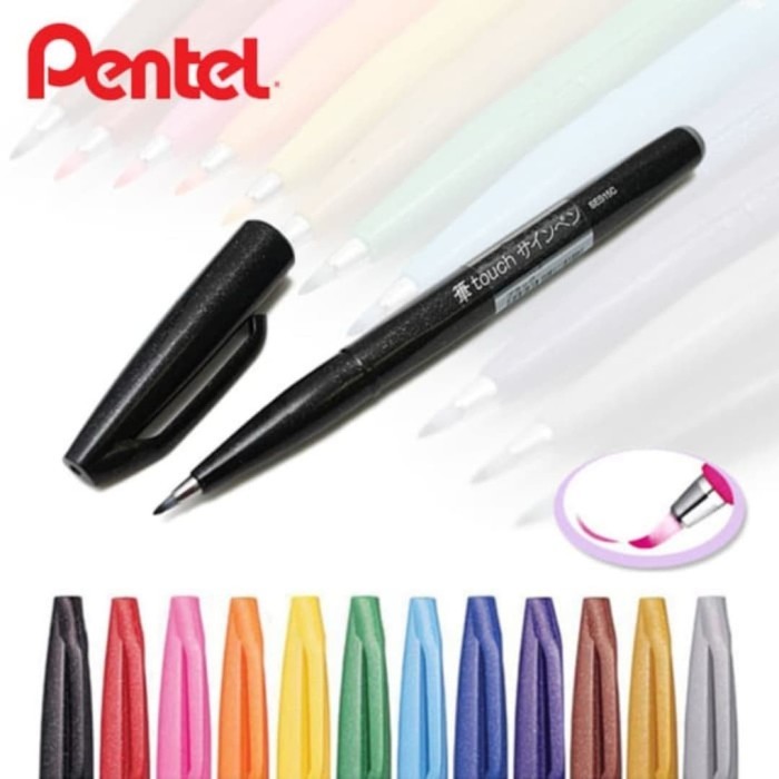 

TERBARU Pentel Touch Brush Pen, Brushpen Satuan. BISA GRAB!