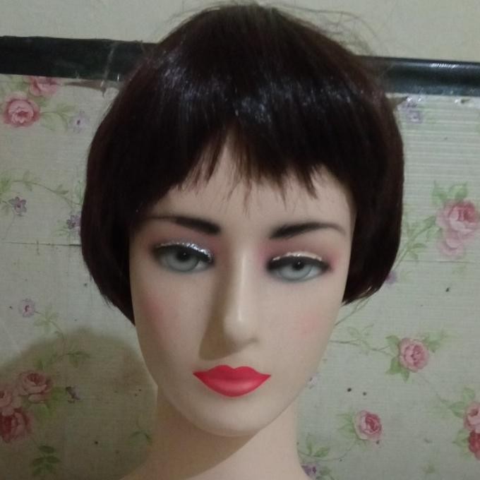 ] Wig pria pendek 816297 wig /rambut palsu coklat gelap