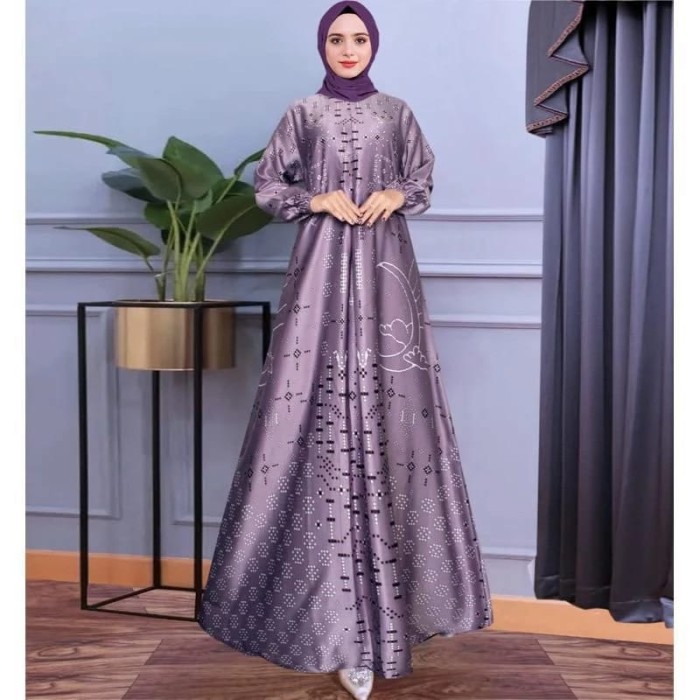 New Gamis Wanita Terbaru // Gamis Lebaran 2024 // Gamis Bahan Silk - Lilac, M