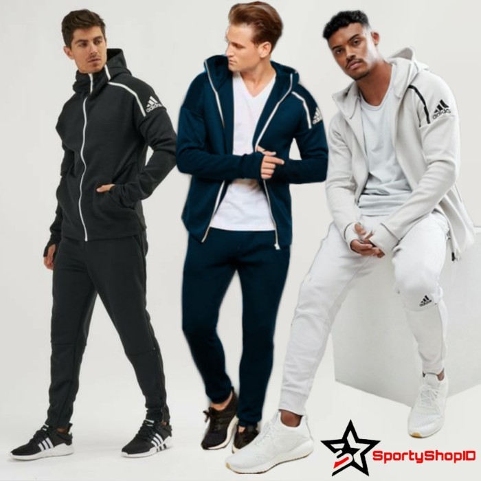 SETELAN TRAINING OLAHRAGA GYM FITNESS PRIA ADIDAS ZNE - 3 VARIAN WARNA