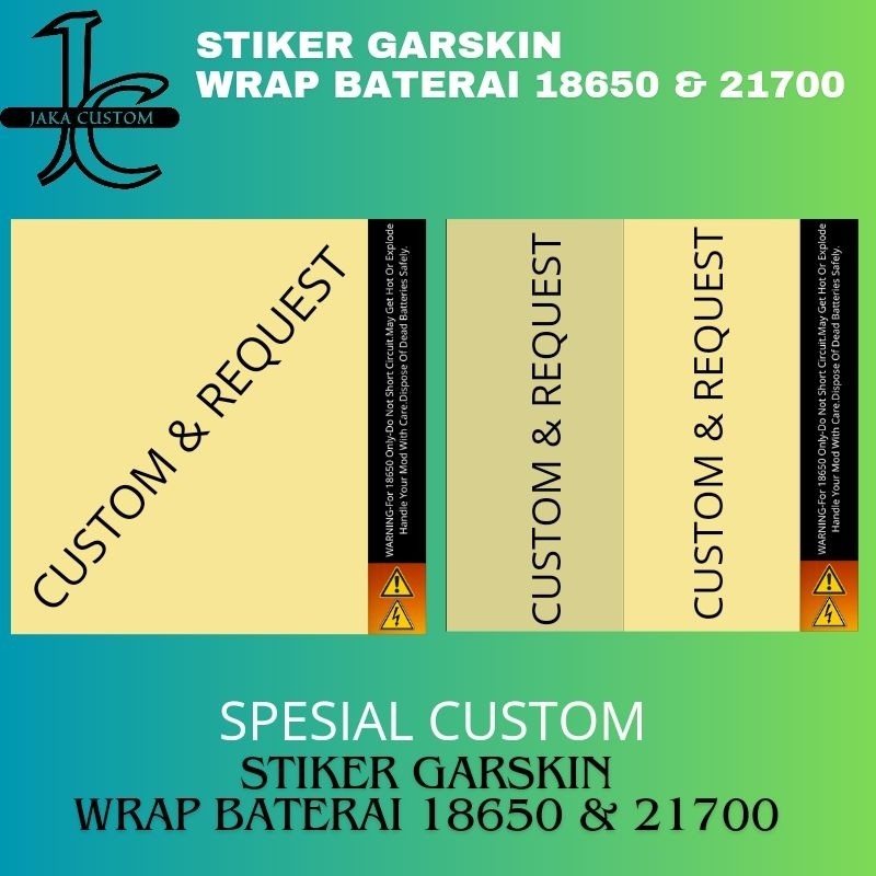 

*Fullbody* Wrap Baterai Untuk 18650 21700 Garskin Case/Stiker Premium Custom COD