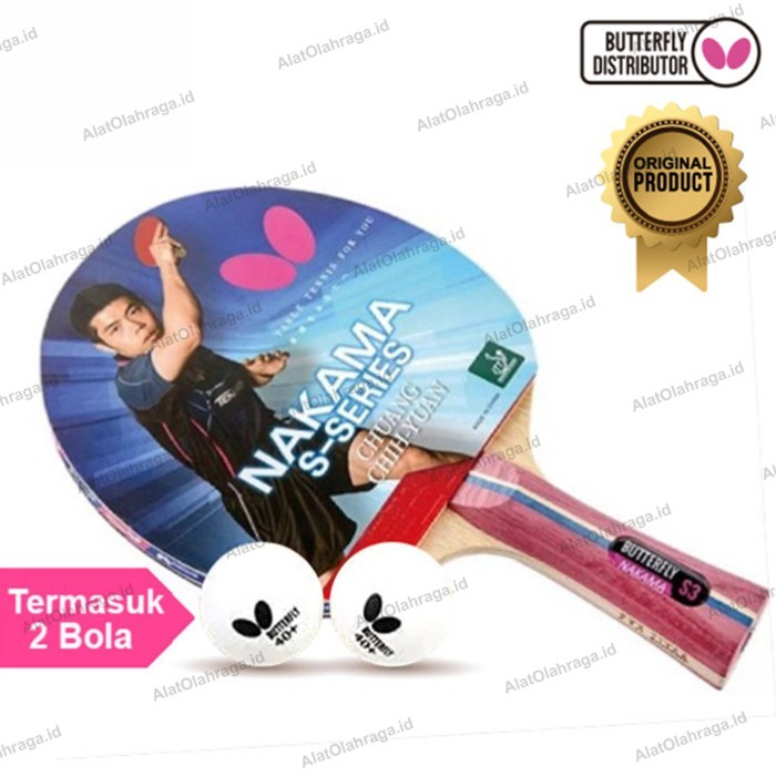 Bet Pingpong Tenis Meja Raket Pingpong Tenis Meja Butterfly Nakama S3