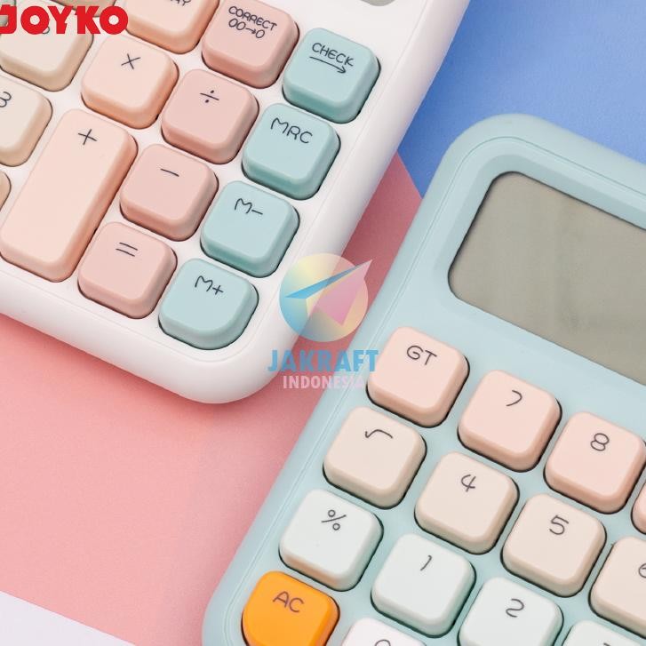 

(1 Pcs) Kalkulator Pastel Joyko Cc-63Aco Calculator 12 Digits Big Dispay Che Correct 112 Steps Aaa Battery Mechanical Marshmallow Button